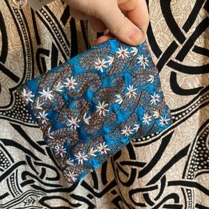 NWT Blue Beaded Coin Purse